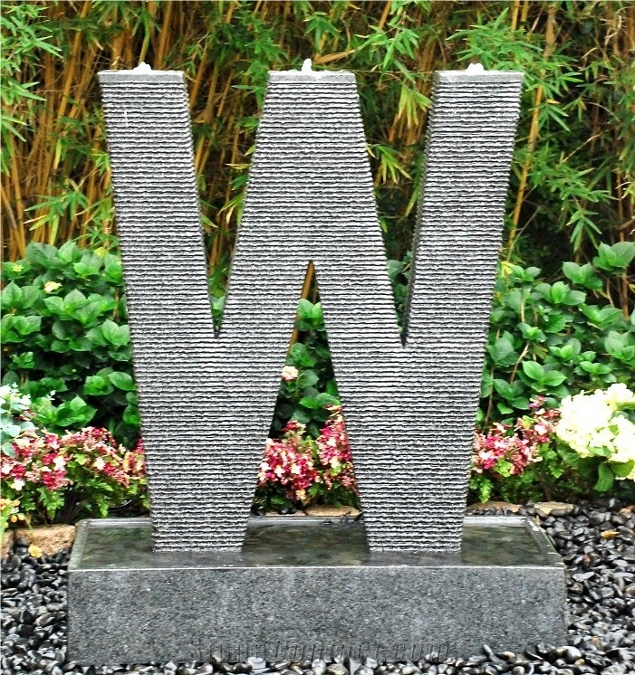 Granite Letter Water Fountain Feature
