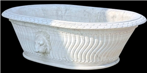 Bathroom Luxury White Marble Bathtub Freestanding Bath Tubs