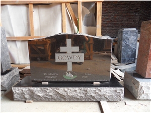 Black Granite Natural Stone Granite Cross Design Tombstone
