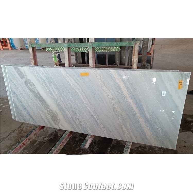 Blue Crystal Marble Book Matched Marble Slab