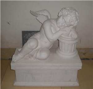 Chinese White Marble Angel Headstones For Babies