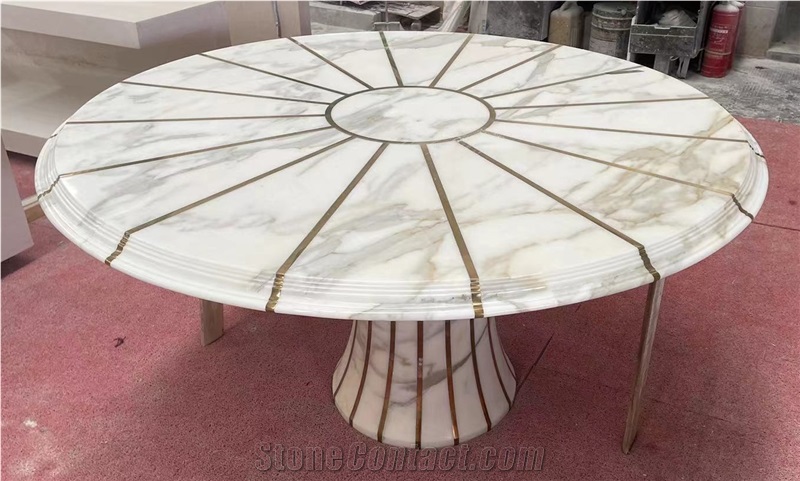 Home Decor Nordic Modern Calacatta Gold Marble Table
