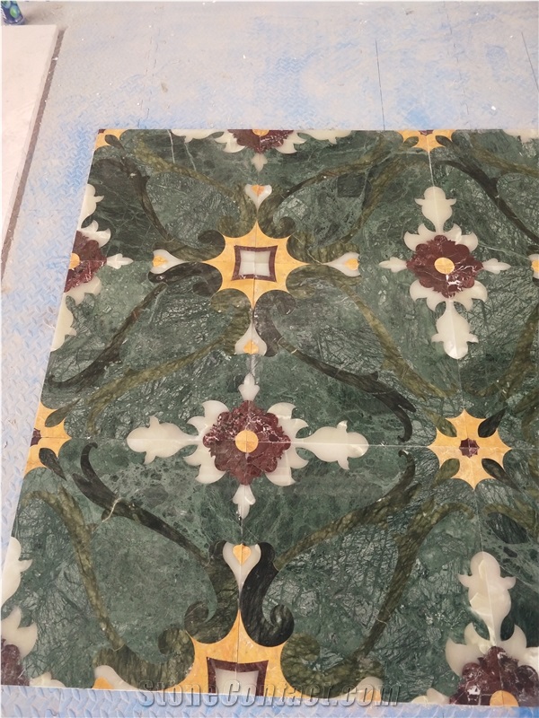 Marble Entrance Flower Floor Medallion Pattern Design Tile