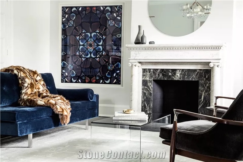 Modern Designs White Marble Fireplace Surround For Sale