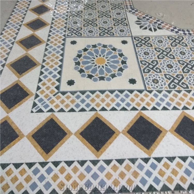 Multicolor Marble Mosaic Irregular Pattern For Hotel Hall