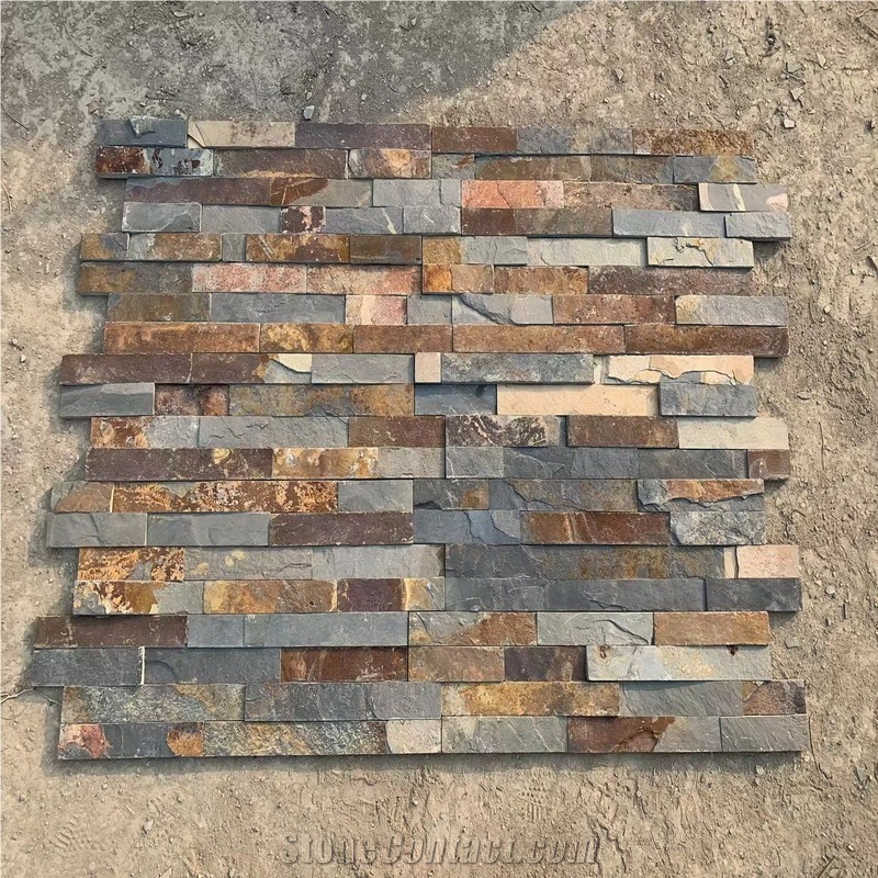 Rusty Slate Cladding Wall Panel Veneer Stone Stack Cladding