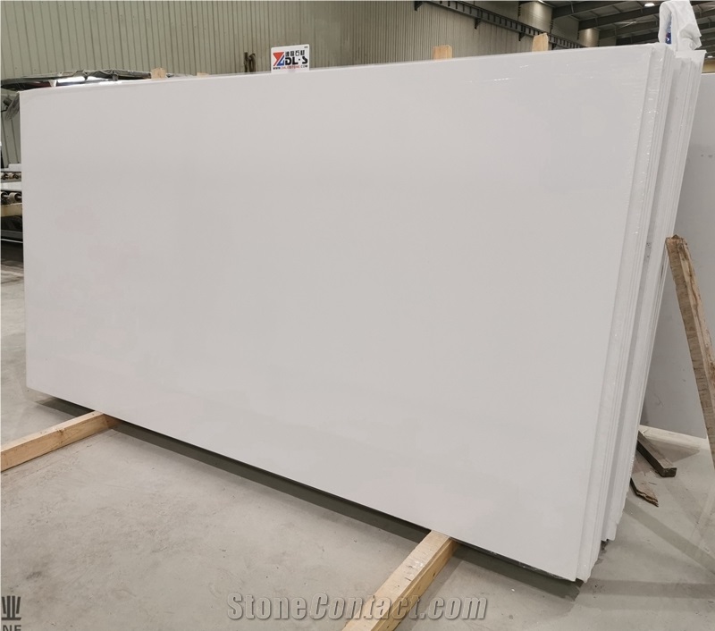 300X140x1.5Cm Pure White Blanco Quartz Curazo Slabs