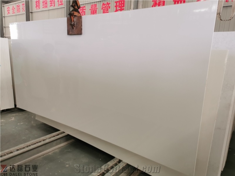 300X140x1.5Cm Pure White Blanco Quartz Curazo Slabs