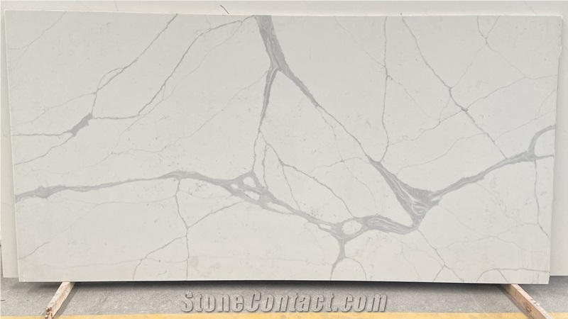 3Cm B Grade  Calacatta White Quartz Stone Slabs