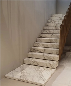 Luxury Design Calacatta Gold Marble Steps Staris