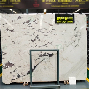 Luxury White Nova Onyx Slabs For Wall Decoration