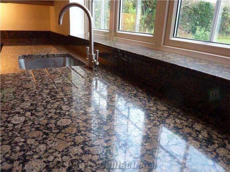 Prefab Baltic Brown Granite Bathroom Vanity Tops