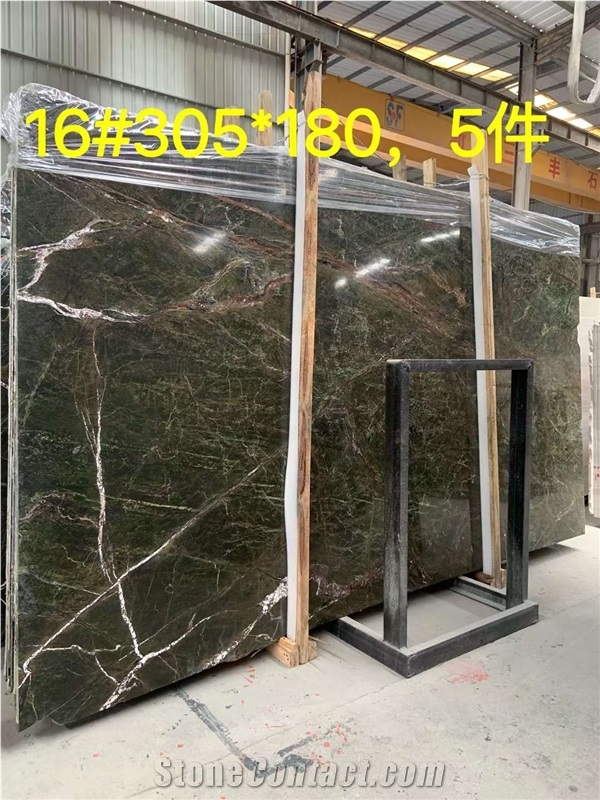 Rain Forest Green Dark Green Color Marble Slabs And Tiles