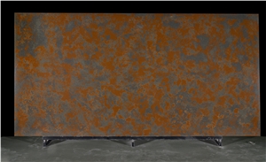 Artificial Quartz Polished Slab Size Brown Color Hotel Decor