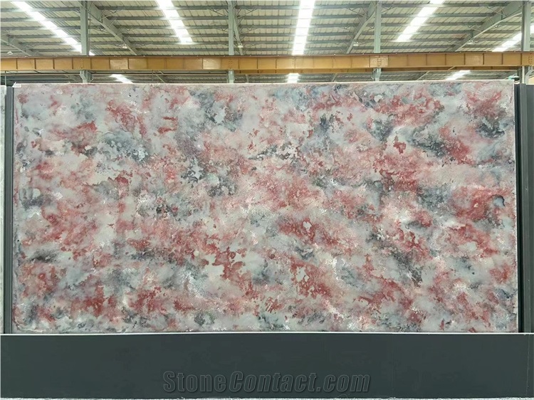 Artificial Quartz Stone Slab With White Mix Color