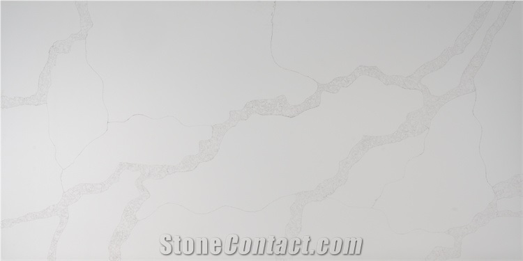 Beautiful Calacatta White Gray Color Engineered Stone Slab