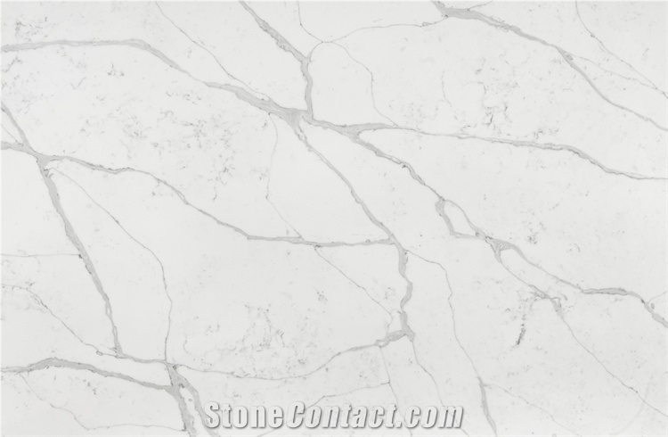 Beautiful Calacatta White Grey Color Engineered Stone Slab