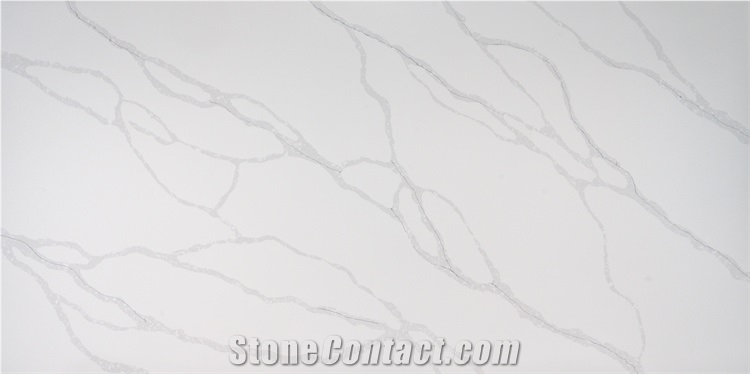 Big Slab Of Artificial Calacatta White Quartz Stone