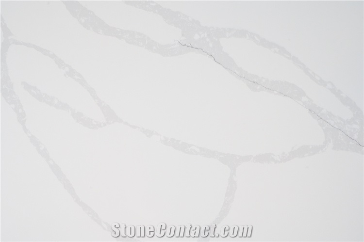 Big Slab Of Artificial Calacatta White Quartz Stone