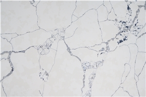 Black Flower Veins In Quartz Slab Good Looking Pattern