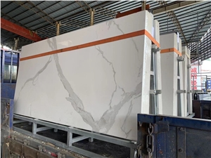 Calacatta Marble Look Sintered Stone Big Slabs Tiles