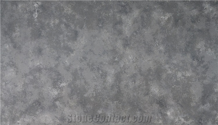 Engineered Quartz Stone Slab With Grey Gray Black Color