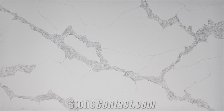 Hot Sell Calacatta White Grey Quartz Slab For Hotel Project