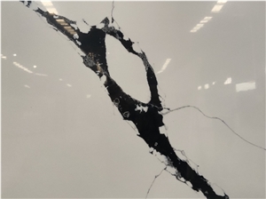 Hot Sell Panda Black White Calacatta White Quartz Slab
