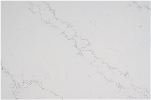 Hot Sell Polished Leather Calacatta White Quartz Slab
