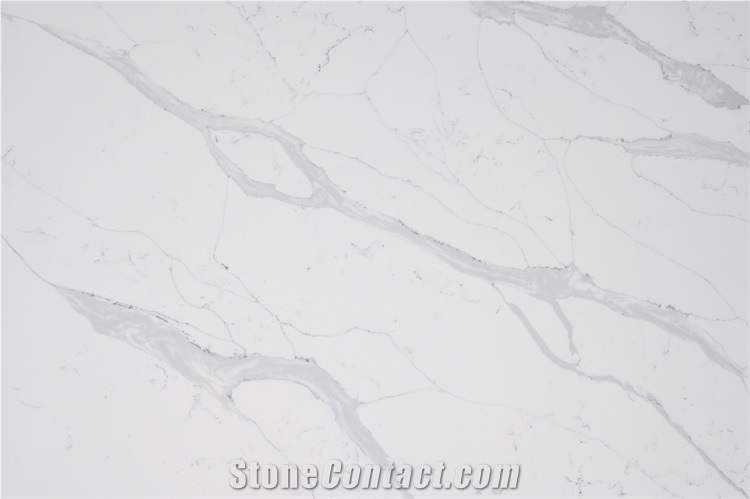 Popular Beautiful Calacatta White Engineered Stone Slab