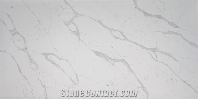 Popular Beautiful Calacatta White Engineered Stone Slab
