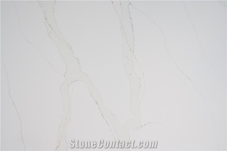 Popular Color Big Slab Of Calacutta White Quartz Stone