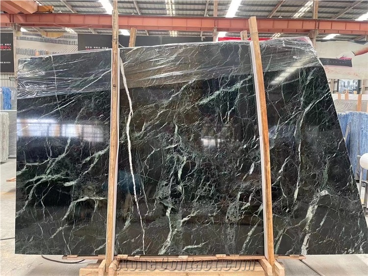 Big Slab Of Natural Verde Alpi Green Marble Slab Stone