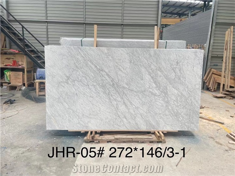 Carrara White Natural Marble Slab Stone With Veins