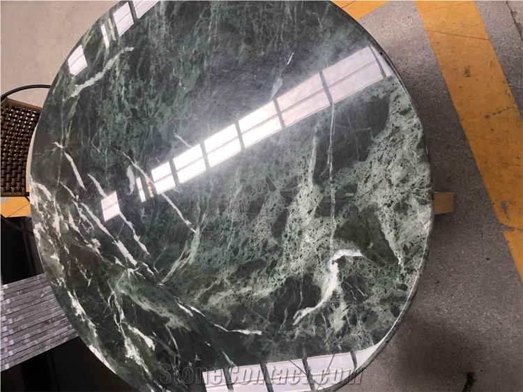 Green Natural Marble Stone In Round Square Table