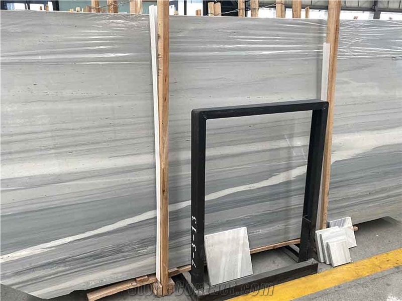 Palissandro Blue With Grey And White Wave Marble Slabs
