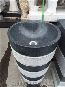 G654 Natural Stone Granite Wash  Basin Sink Pedestal Sink