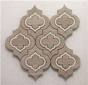 New Pattern Arabescato & Oyster Grey Marble Mosaic Tile