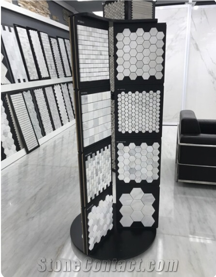 Metal Spin Mosaic Tile  Sample Board Display Stand Rack