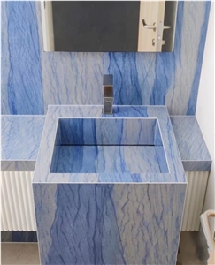 Brazil Azul Macaubas Quartzite Blue Polished Stone Sinks