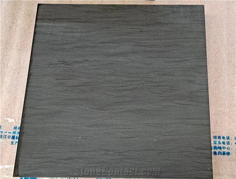 Cambodia Dark Grey Sandstone Honed Big Slabs
