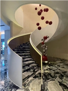 China Cold Jade Marble Polished Green Stair Treads