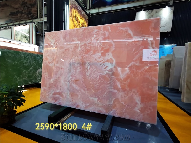 Iran Pink Onyx Polished Bar Countertops