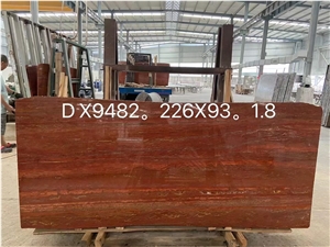 Iran Red Travertine Polished Floor Tiles & Wall Slabs