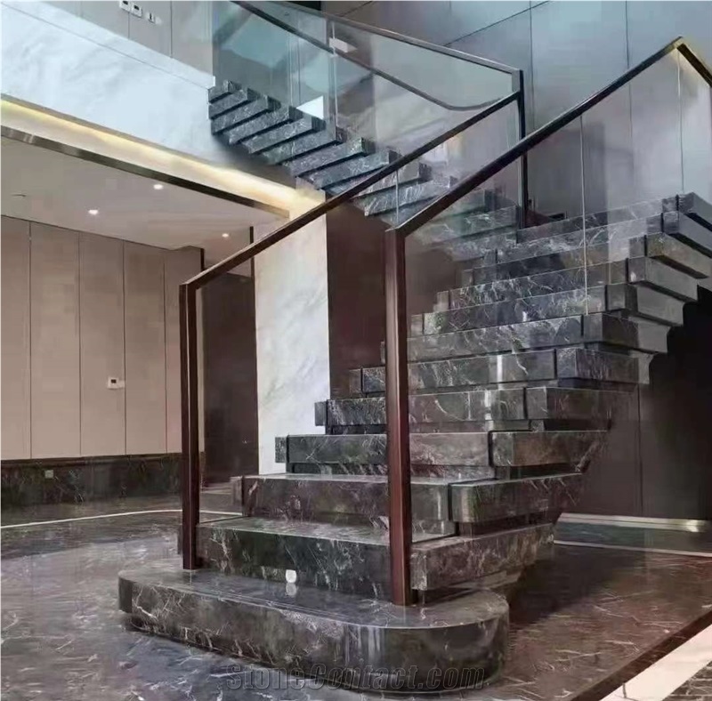 Turkey Star Yao Grey Marble Polished Stair Treads