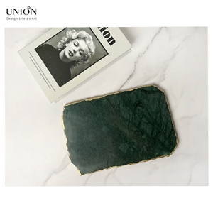 UNION DECO Golden Edges Marble Tray With Best Price