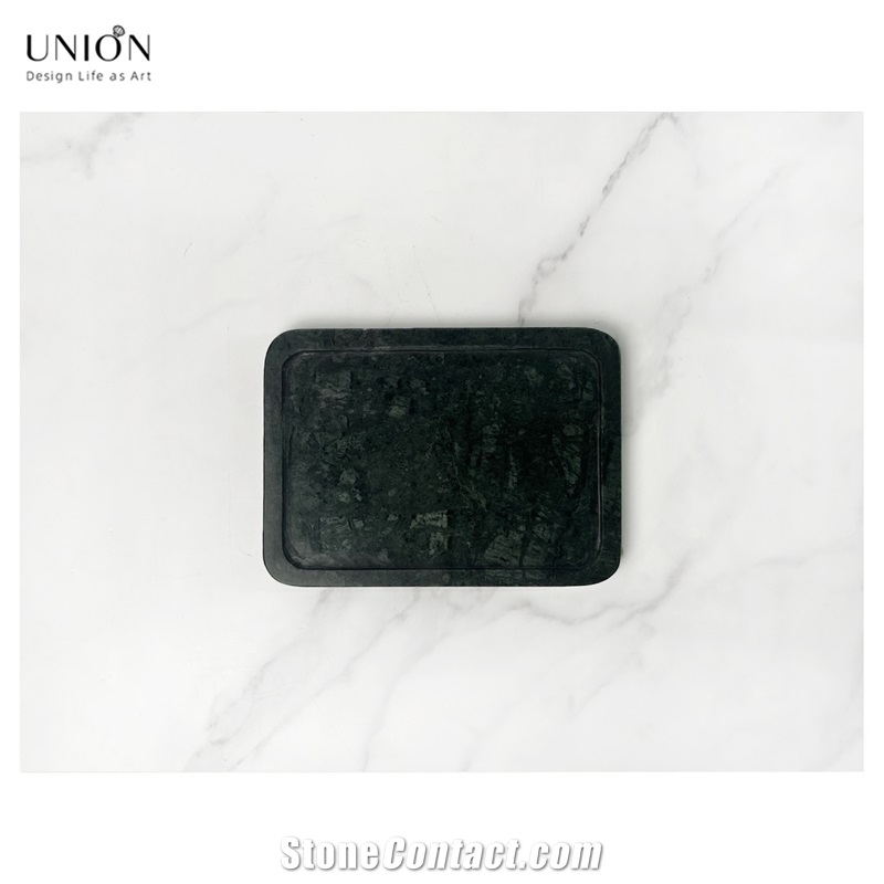 UNION DECO Marble Decorative Tray Perfume Tray For Vanity