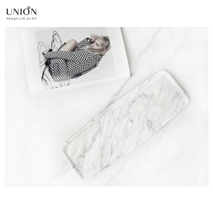 UNION DECO Marble Stone Tray Nightstand Decorative Tray