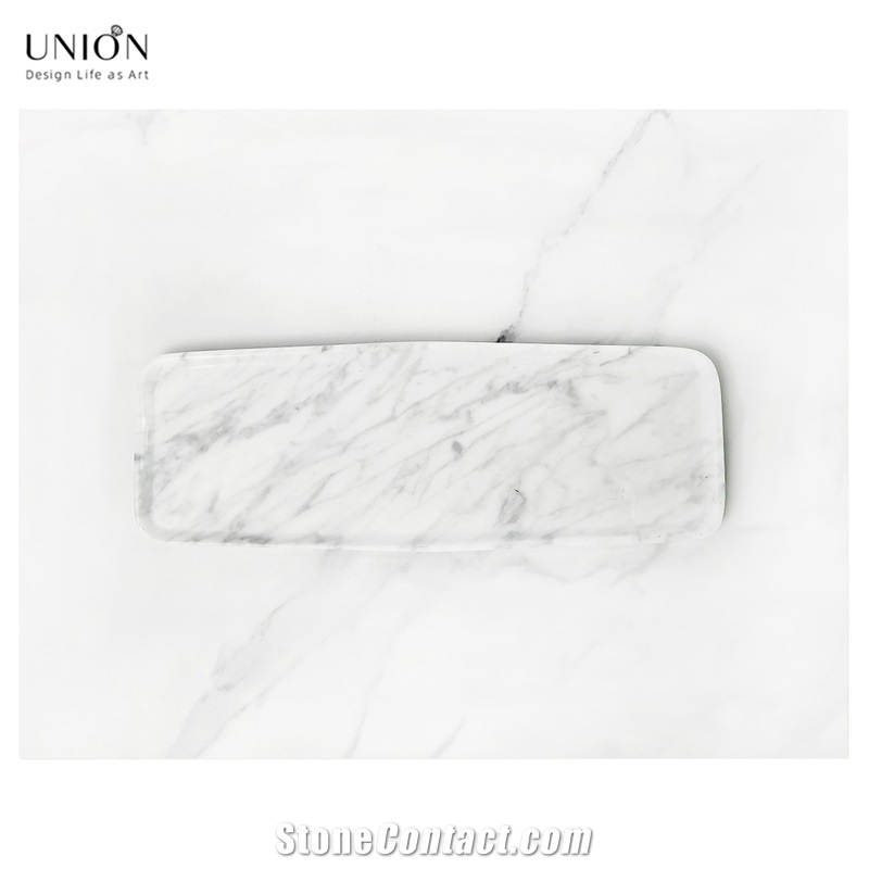 UNION DECO Marble Stone Tray Nightstand Decorative Tray