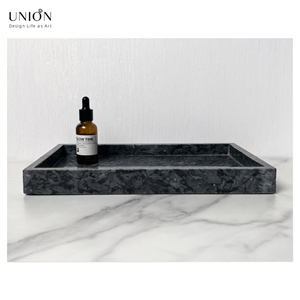 UNION DECO Marble Tray Dessert Plate Kitchen Accessory